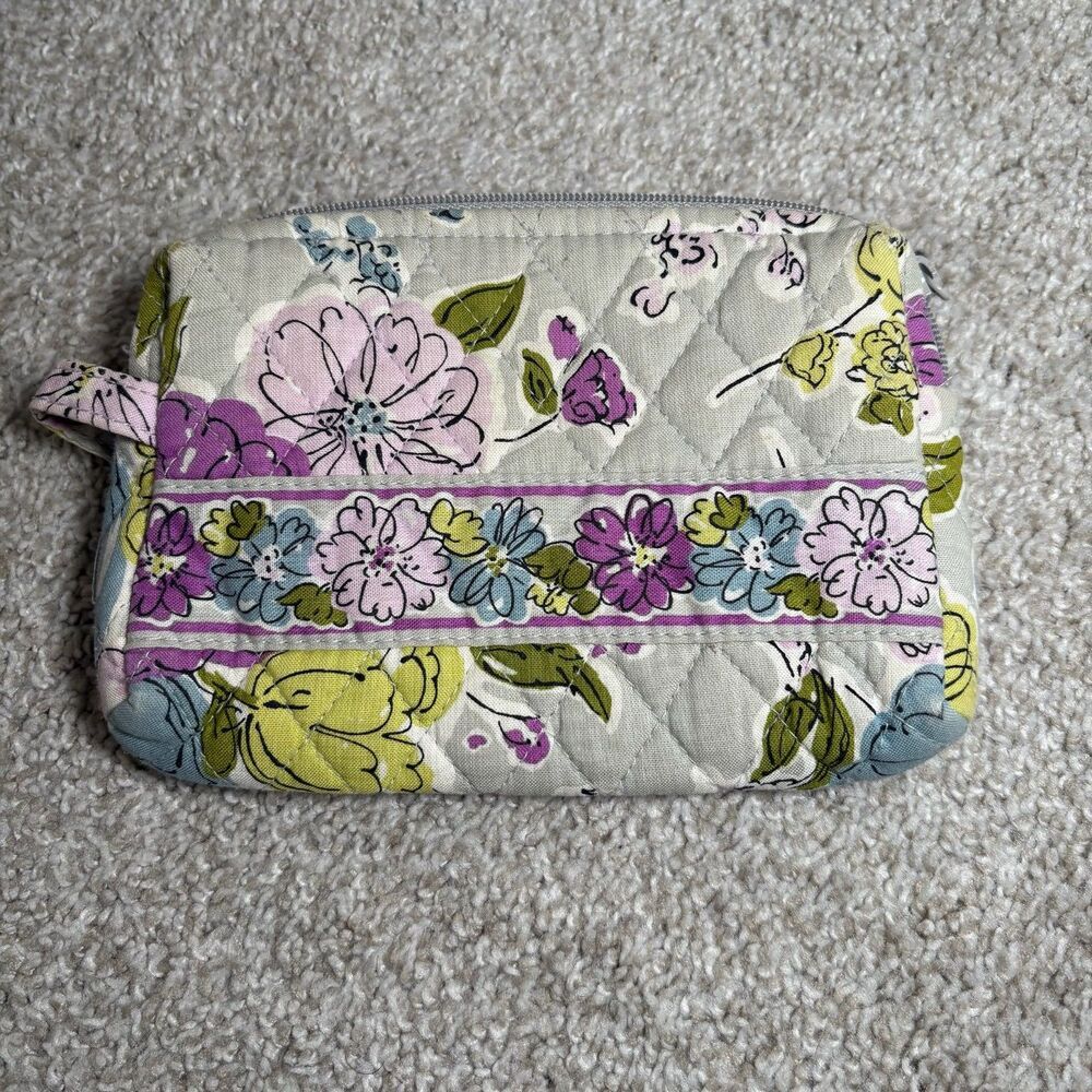 Vera Bradley Watercolor Small Zip Cosmetic Makeup Bag Retired Floral